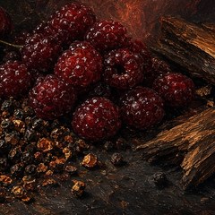 Dark red fruit